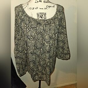 Faded Glory 1/2 Sleeve Sleeve Cheetah Print Top Size 4x